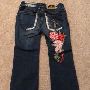 Baby Phat Capri Denim Jeans with Embroidery